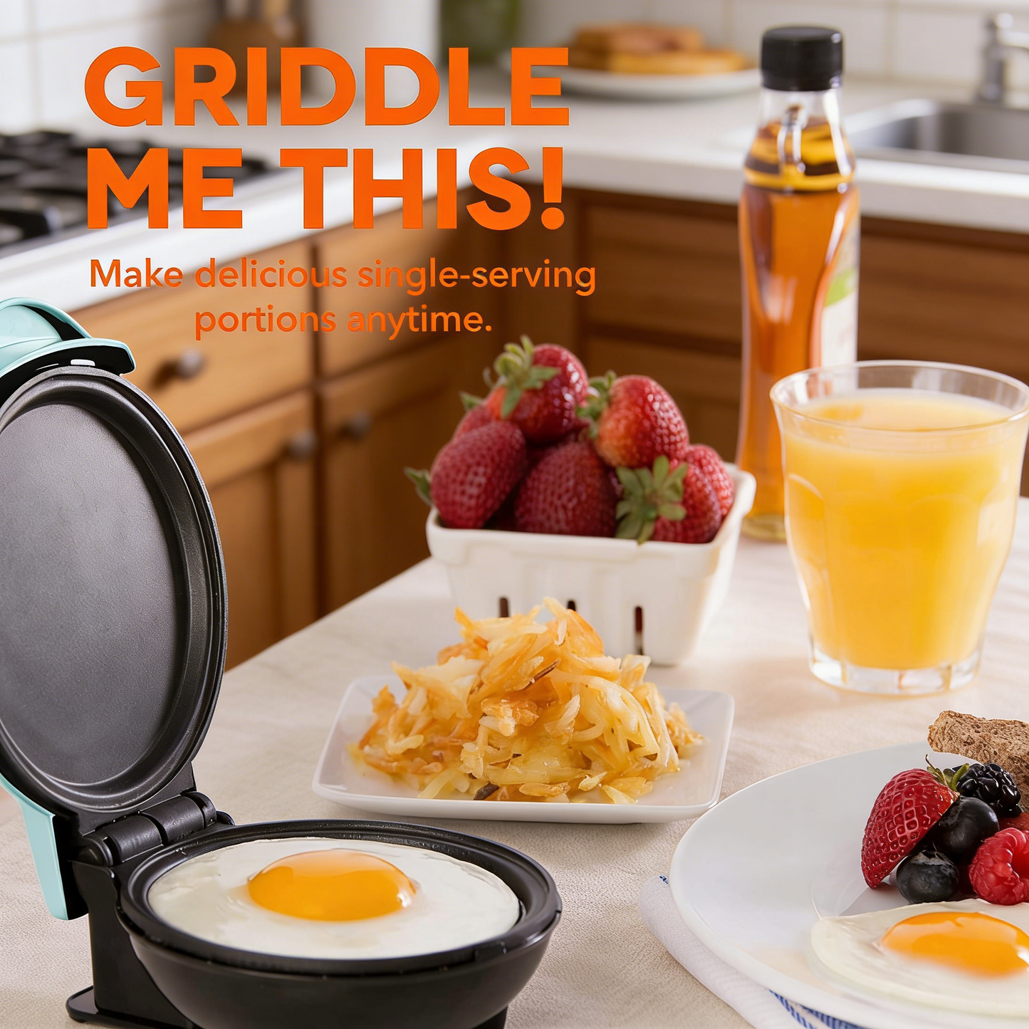 Compact Griddle for Creative Homemade Treats - PTFE nonstick surface
