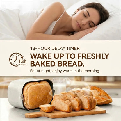 12-in-1 Bread Maker: Perfect Bread, Anytime with Auto Dispenser & Delay Timer