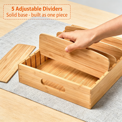 Cabinet Organizer for Food Storage Container Lids, with Adjustable Dividers