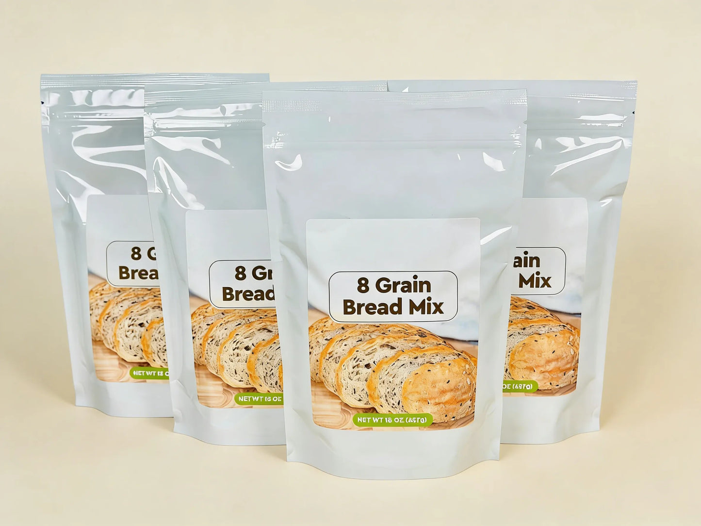 4-Pack 8 Grain Bread Mix, All-Natural, for Bread Machine & Oven